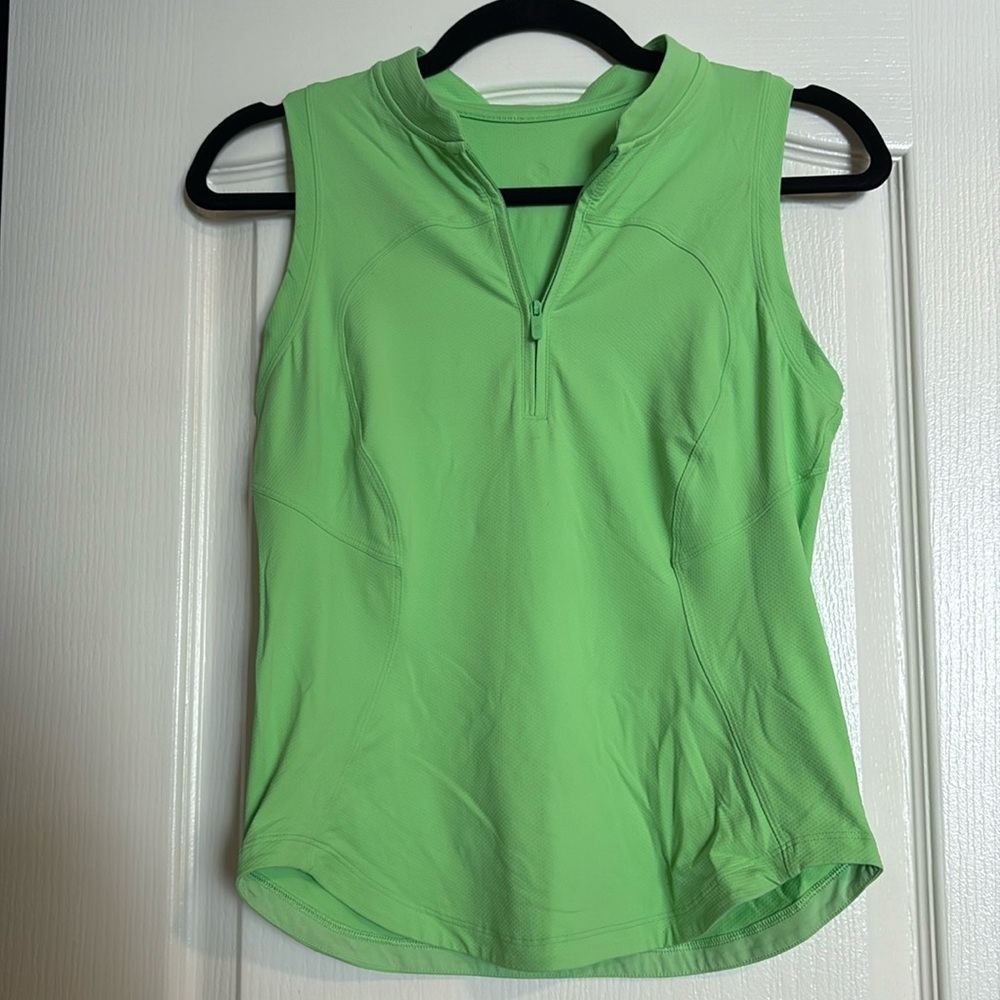 Lululemon | Bright Green Athletic Zipper Tank